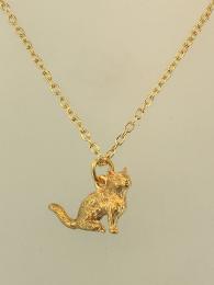 Gold plated charm with cat design, perfect when paired with our gold plated chains