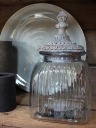 Jar Glass Ernestine Storage Ornate Rustic metal intricate